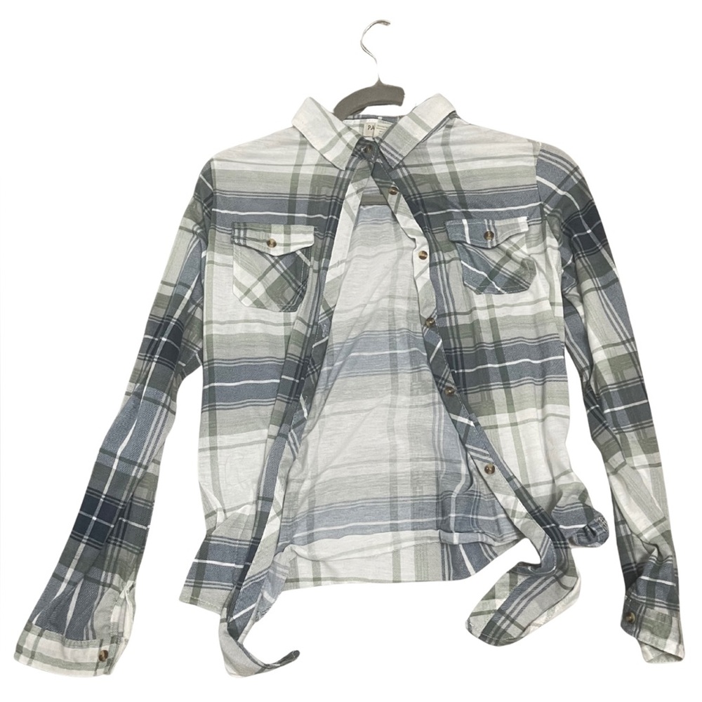 Passport Green and Blue Button Down Shirt Relaxed Fit
